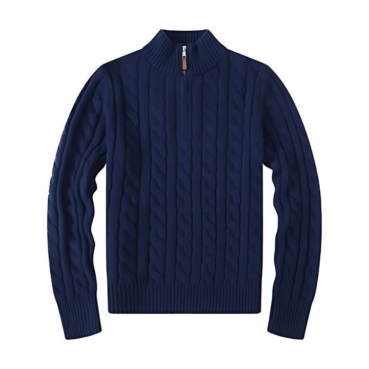 Clesiq - Business Wool Knitted Half Zip Sweater