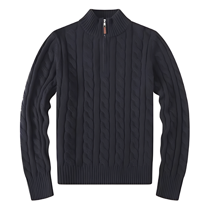 Clesiq - Business Wool Knitted Half Zip Sweater