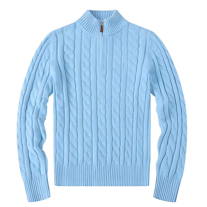 Clesiq - Business Wool Knitted Half Zip Sweater