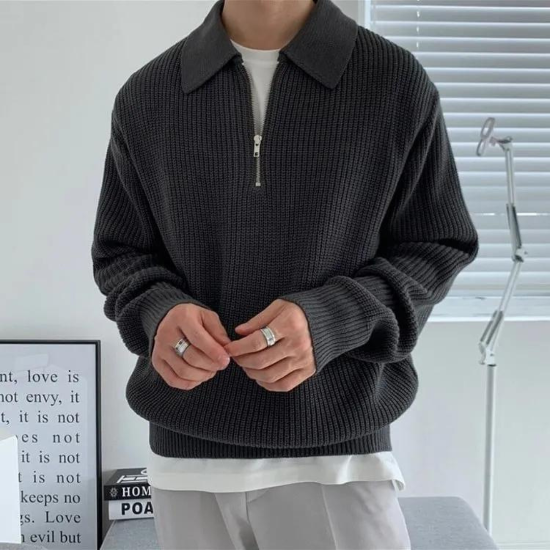 Cesare - jumper with half zip