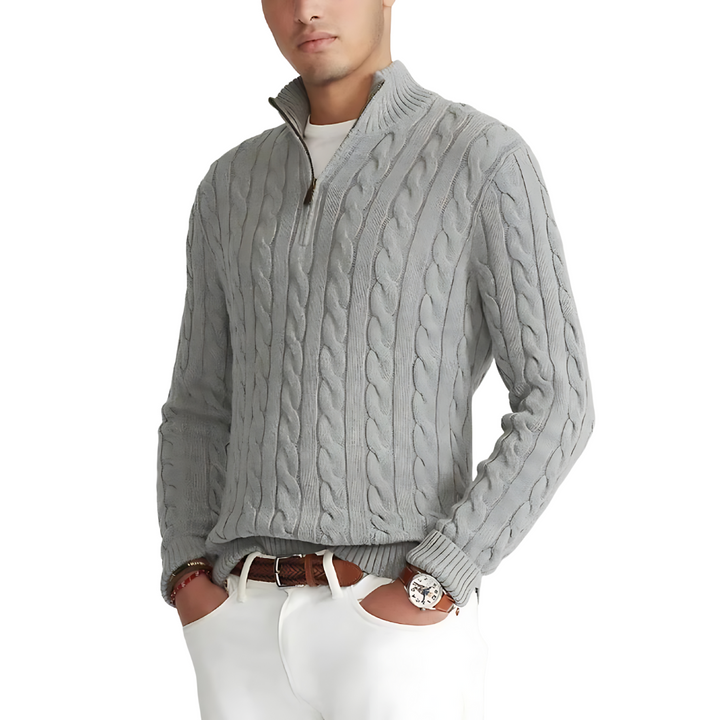 Clesiq - Business Wool Knitted Half Zip Sweater