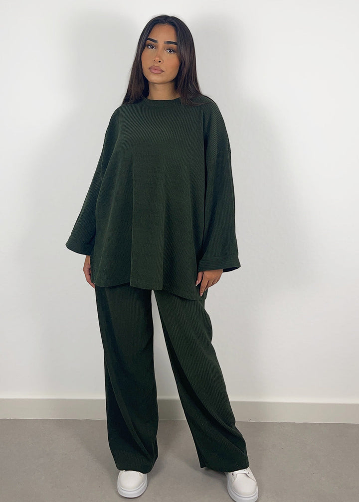 Corduroy set with top and trousers