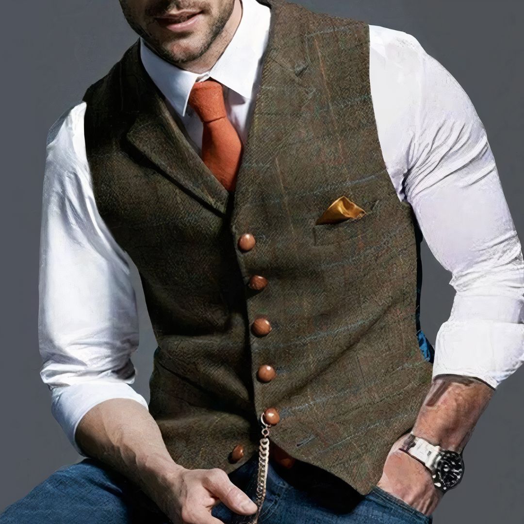 Clesiq - Stylish Classic Tailored Checkered Men's Vest