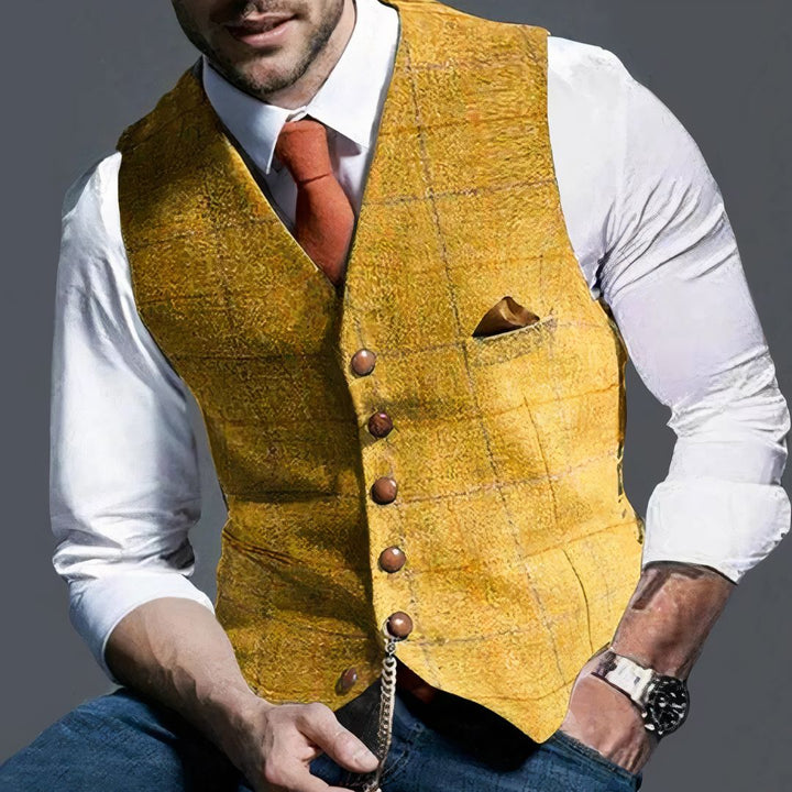 Clesiq - Stylish Classic Tailored Checkered Men's Vest